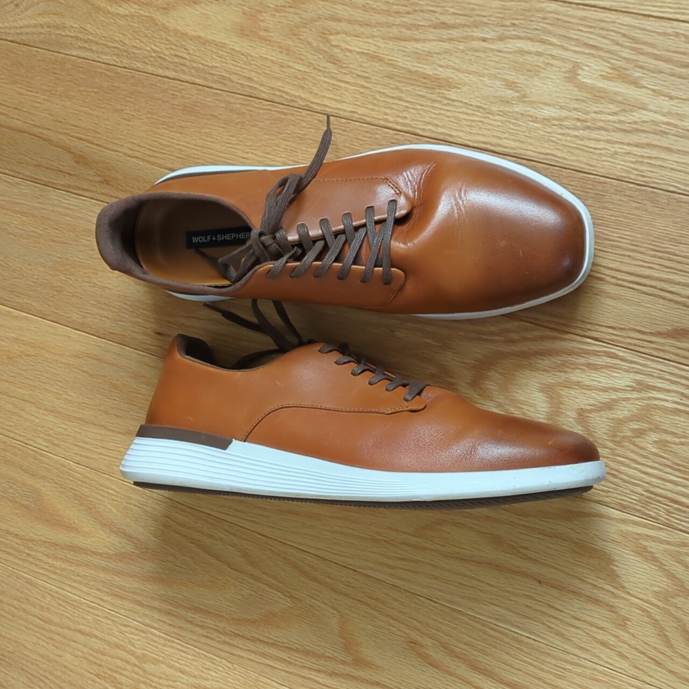 Wolf and Shepherd Crossover Derby, Men's 13, Smart Casual, Honey Color, leather